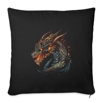 Dragon mystique Lindwurm Monster Monster Monster - Housse de coussin décorative 45 x 45 cm - noir - Devant