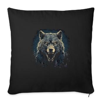 Mythe du chien-loup-garou, Cerberus, Hellhound - Housse de coussin décorative 45 x 45 cm - noir - Devant
