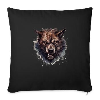 Mythe du chien-loup-garou, Cerberus, Hellhound - Housse de coussin décorative 45 x 45 cm - noir - Devant