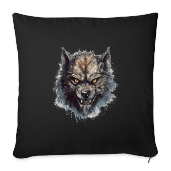 Dog Wolf Werewolf Cerberus Hellhound myth - Sofa pillowcase 17,3'' x 17,3'' (45 x 45 cm) - black - Front