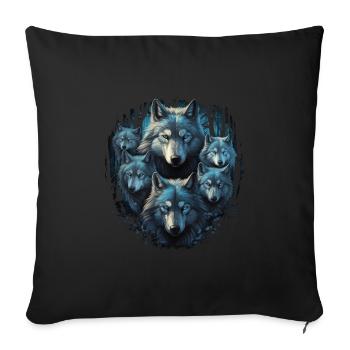 Mythe du chien-loup-garou, Cerberus, Hellhound - Housse de coussin décorative 45 x 45 cm - noir - Devant