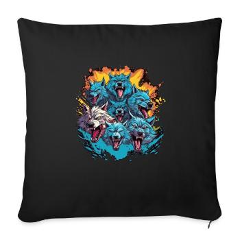 Dog Wolf Werewolf Cerberus Hellhound myth - Sofa pillowcase 17,3'' x 17,3'' (45 x 45 cm) - black - Front