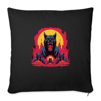 Dog Wolf Werewolf Cerberus Hellhound myth - Sofa pillowcase 17,3'' x 17,3'' (45 x 45 cm) - black - Front
