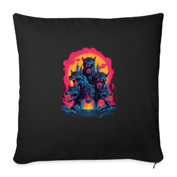 Dog Wolf Werewolf Cerberus Hellhound myth - Sofa pillowcase 17,3'' x 17,3'' (45 x 45 cm) - black - Front