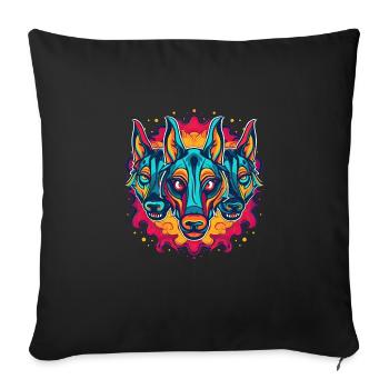 Dog Wolf Werewolf Cerberus Hellhound myth - Sofa pillowcase 17,3'' x 17,3'' (45 x 45 cm) - black - Front