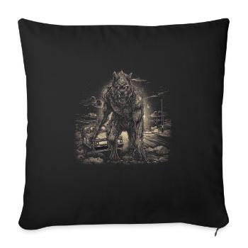 Mythe du chien-loup-garou, Cerberus, Hellhound - Housse de coussin décorative 45 x 45 cm - noir - Devant