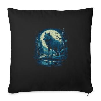 Mythe du chien-loup-garou, Cerberus, Hellhound - Housse de coussin décorative 45 x 45 cm - noir - Devant