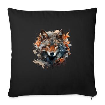 Chien, loup, loup-garou, cerbère, mythe de - Housse de coussin décorative 45 x 45 cm - noir - Devant
