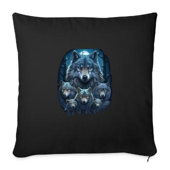 Mythe du chien-loup-garou, Cerberus, Hellhound - Housse de coussin décorative 45 x 45 cm - noir - Devant