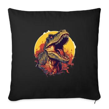 Dinosaurier Dino Fossil Carnivor Herbivor T-Rex - Sofakissenbezug 45 x 45 cm - Schwarz - Vorne