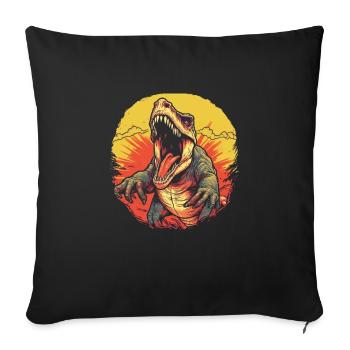 Dinosaurier Dino Fossil Carnivor Herbivor T-Rex - Sofakissenbezug 45 x 45 cm - Schwarz - Vorne