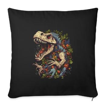 Dinosaurier Dino Fossil Carnivor Herbivor T-Rex - Sofakissenbezug 45 x 45 cm - Schwarz - Vorne