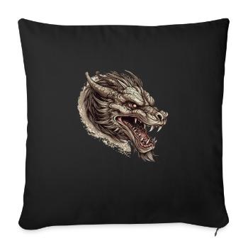 Dragon mystique Lindwurm Monster Monster Monster - Housse de coussin décorative 45 x 45 cm - noir - Devant