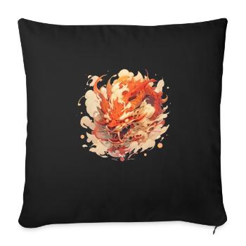 Dragon mystique Lindwurm Monster Monster Monster - Housse de coussin décorative 45 x 45 cm - noir - Devant