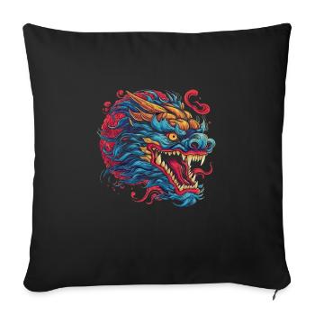 Dragon mystique Lindwurm Monster Monster Monster - Housse de coussin décorative 45 x 45 cm - noir - Devant