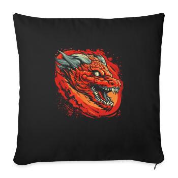 Dragon mystique Lindwurm Monster Monster Monster - Housse de coussin décorative 45 x 45 cm - noir - Devant