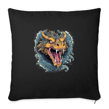 Dragon mystique Lindwurm Monster Monster Monster - Housse de coussin décorative 45 x 45 cm - noir - Devant