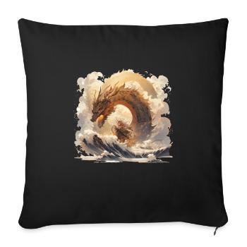Dragon mystique Lindwurm Monster Monster Monster - Housse de coussin décorative 45 x 45 cm - noir - Devant