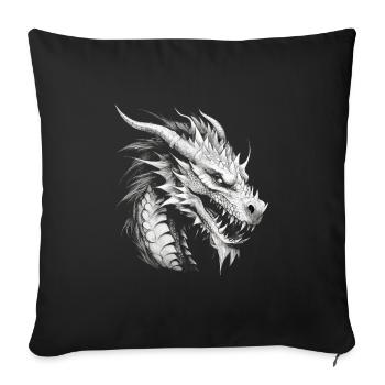 Dragon mystique Lindwurm Monster Monster Monster - Housse de coussin décorative 45 x 45 cm - noir - Devant
