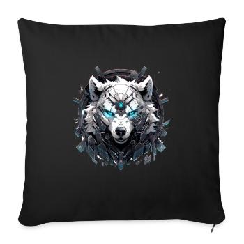 Mecha Animal : tigre, loup, renard, dinosaure, - Housse de coussin décorative 45 x 45 cm - noir - Devant