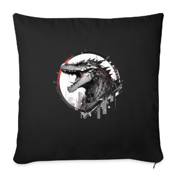 Mecha Animal : tigre, loup, renard, dinosaure, - Housse de coussin décorative 45 x 45 cm - noir - Devant
