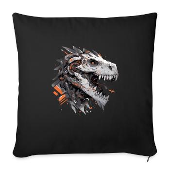 Mecha Animal : tigre, loup, renard, dinosaure, - Housse de coussin décorative 45 x 45 cm - noir - Devant