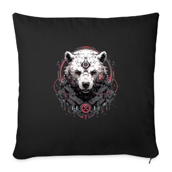 Mecha Animal Tiger Wolf Fox Dino Bear Cyborg - Sofa pillowcase 17,3'' x 17,3'' (45 x 45 cm) - black - Front