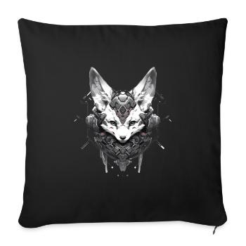 Mecha Animal Tiger Wolf Fox Dino Bear Cyborg - Sofa pillowcase 17,3'' x 17,3'' (45 x 45 cm) - black - Front