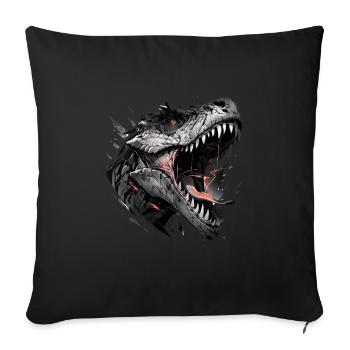 Mecha Animal : tigre, loup, renard, dinosaure, - Housse de coussin décorative 45 x 45 cm - noir - Devant