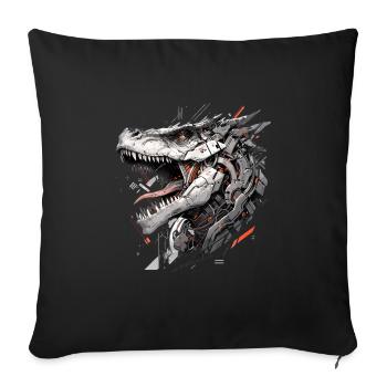 Mecha Animal : tigre, loup, renard, dinosaure, - Housse de coussin décorative 45 x 45 cm - noir - Devant