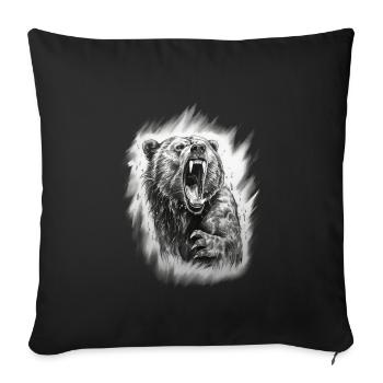 Fox Forest Moon Fable Mythical Fairy Tale - Sofa pillowcase 17,3'' x 17,3'' (45 x 45 cm) - black - Front