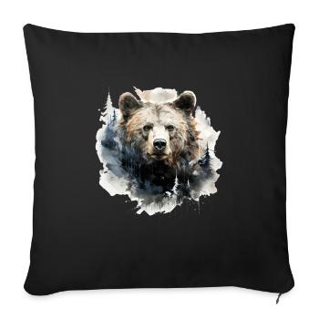Bär Natur Umwelt Umweltschutz Tier Nacht Klima - Sofakissenbezug 45 x 45 cm - Schwarz - Vorne