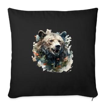 Bär Natur Umwelt Umweltschutz Tier Nacht Klima - Sofakissenbezug 45 x 45 cm - Schwarz - Vorne