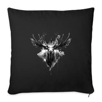 Elk deer nature Scandinavian forest - Sofa pillowcase 17,3'' x 17,3'' (45 x 45 cm) - black - Front