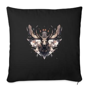 Elk deer nature Scandinavian forest - Sofa pillowcase 17,3'' x 17,3'' (45 x 45 cm) - black - Front