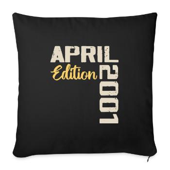 Birthday 23 Years April 2001 Birthday Gift - Sofa pillowcase 17,3'' x 17,3'' (45 x 45 cm) - black - Front