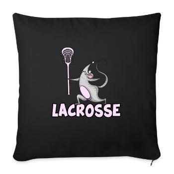 lacrosse lax lacrosse racket lacrosse mouse - Sofa pillowcase 17,3'' x 17,3'' (45 x 45 cm) - black - Front