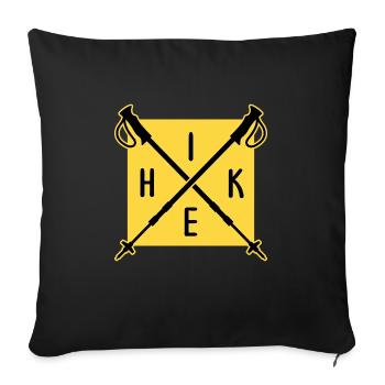 Randonnée en montagne « Hike » Servus Alpin bâton de randonnée - Housse de coussin décorative 45 x 45 cm - noir - Devant