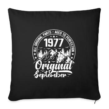September 1977 Original:47 Years Birthday Gift - Sofa pillowcase 17,3'' x 17,3'' (45 x 45 cm) - black - Front