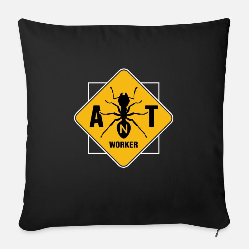 Arbeiter Ameise Ameisenzone Feuerameise "worker" - Sofakissenbezug 45 x 45 cm - Schwarz