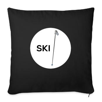 skifahrer alpin pulverschnee skistock - Sofakissenbezug 45 x 45 cm - Schwarz - Vorne