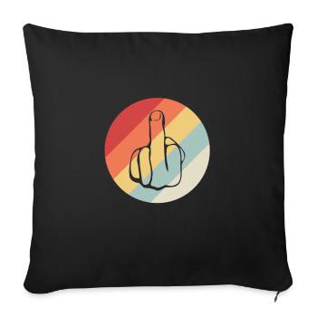 MITTELFINGER - FUCK YOU - STINKEFINGER - Sofakissenbezug 45 x 45 cm - Schwarz - Vorne