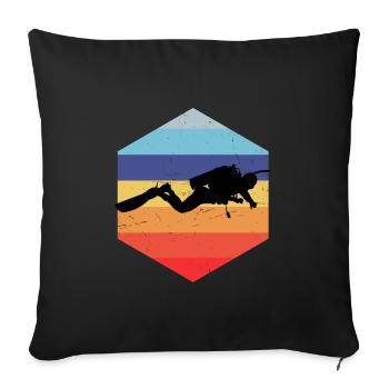 Femmes Plongeuse Plongeuse Plongée Plongée - Housse de coussin décorative 45 x 45 cm - noir - Devant