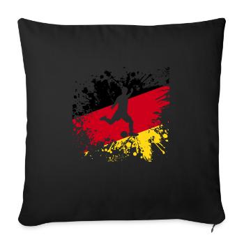 Drapeau de l'Allemagne de football - Housse de coussin décorative 45 x 45 cm - noir - Devant