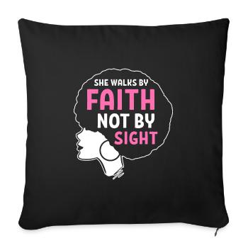 Afro Latina - Sofa pillowcase 17,3'' x 17,3'' (45 x 45 cm) - black - Front