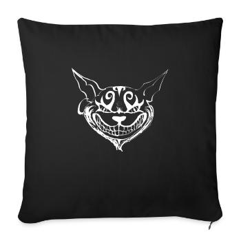 Grinning cat - Sofa pillowcase 17,3'' x 17,3'' (45 x 45 cm) - black - Front
