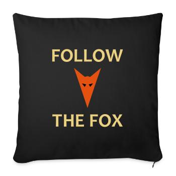 ★ Designfarben änderbar ★ Follow the fox (Fuchs) - Sofakissenbezug 45 x 45 cm - Schwarz - Vorne