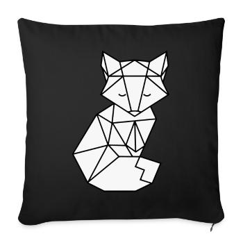 Origami Fuchs - Sofakissenbezug 45 x 45 cm - Schwarz - Vorne