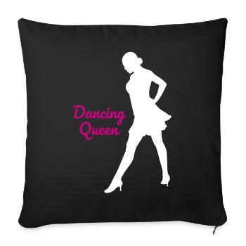 Danse tournoi Danse de société Danse latine - Housse de coussin décorative 45 x 45 cm - noir - Devant