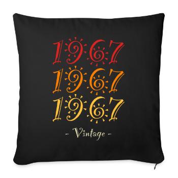 1967 vintage - Sofa pillowcase 17,3'' x 17,3'' (45 x 45 cm) - black - Front